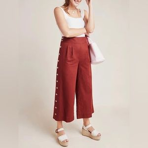 NWT Anthropologie Buttoned Wide-Leg Pants, Size 12